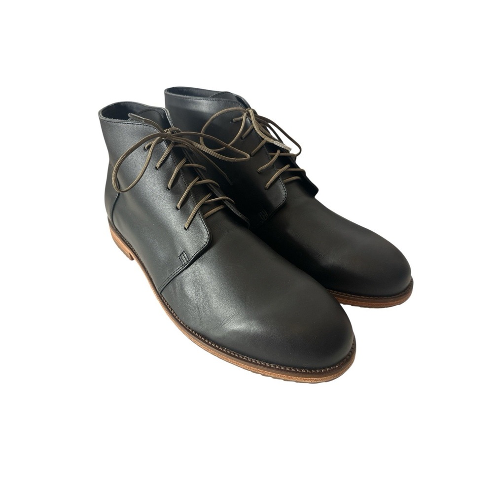 New Nisolo Emilio Chukka Boots Men Size‎ 11.5 Black Leather Dress Ankle Designer
